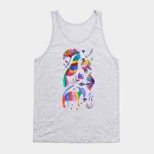 Otomi animals and flowers colorful Tank Top